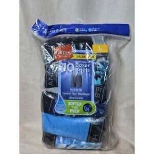 Hanes Boxer Briefs Boys L (12-14) 10, 100% Cotton Assorted